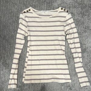 REVOLVE Cream and Black Striped Long Sleeve Top